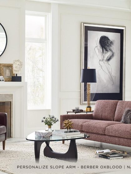 Giselle Slope Arm Sectional American Leather