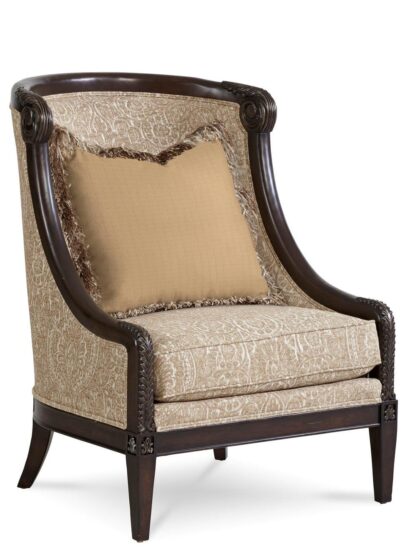 Giovanna Carved Wood Accent Chair