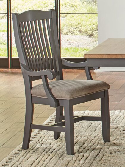 SLATBACK ARM CHAIR - UPH SEAT