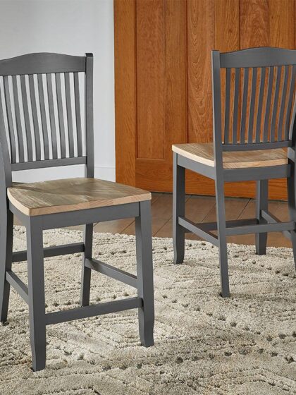 SLATBACK WOOD STOOL
