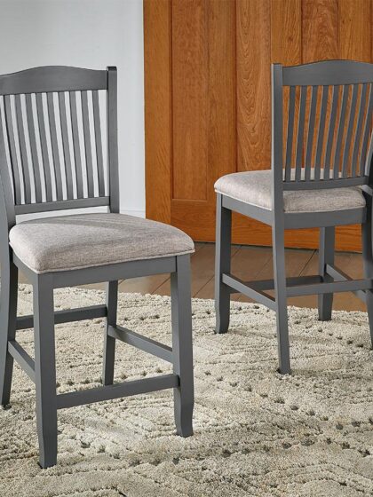 SLATBACK UPHOLSTERED STOOL