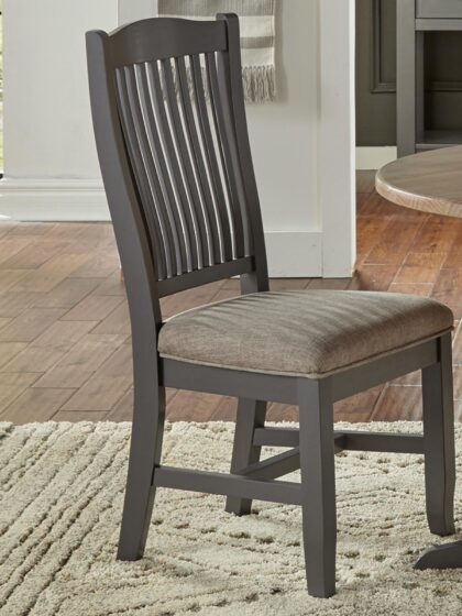 SLATBACK SIDE CHAIR -UPH. SEAT