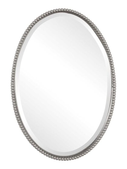 Uttermost Sherise Brushed Nickel Oval Mirror