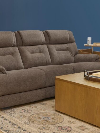 Zecliner Zofa Power Reclining Sofa with Console, Power Headrest, Lumbar, Heat & Massage