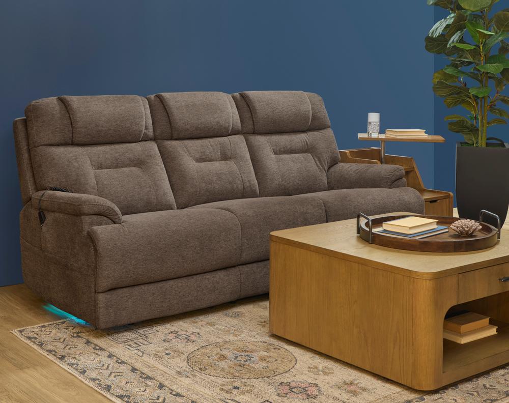 Zecliner Zofa Power Reclining Sofa with Console, Power Headrest, Lumbar, Heat & Massage