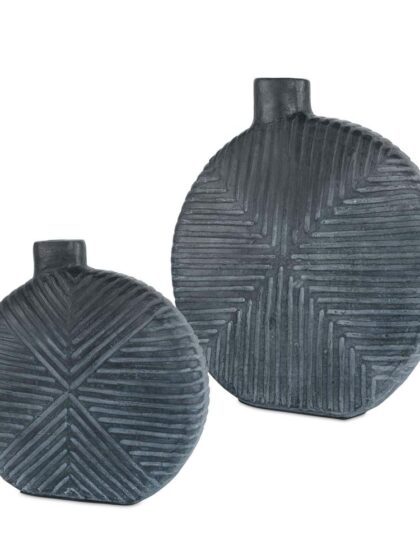 Uttermost Viewpoint Aged Black Vases Set/2