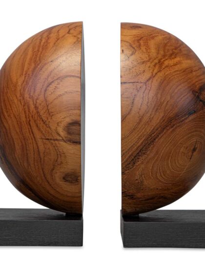 Uttermost Teak And Noir Bookends Set/2