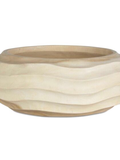 Uttermost Waveform Bleached Wood Bowl