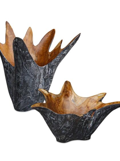 Uttermost Starpetal Indoor-Outdoor Wooden Bowls Set/2