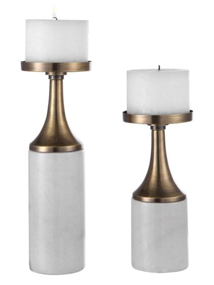 Uttermost Castiel Marble Candleholders Set/2