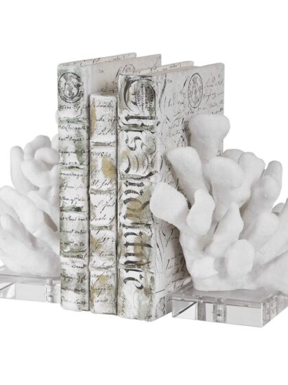 Uttermost Charbel White Bookends Set/2