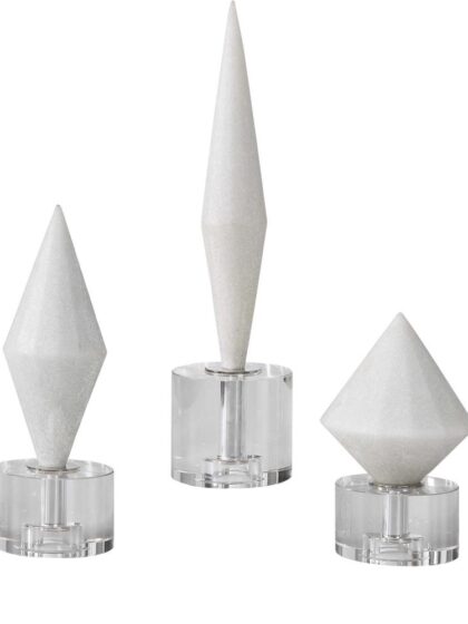 Uttermost Alize White Stone Sculptures Set/3