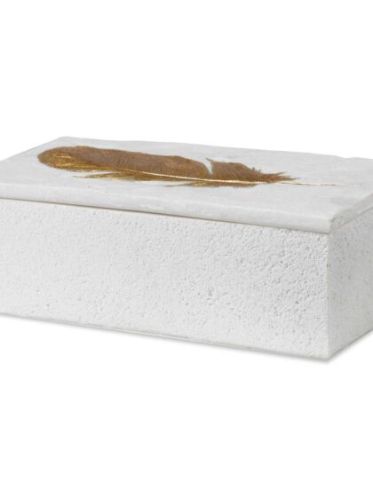 Uttermost Nephele White Stone Box