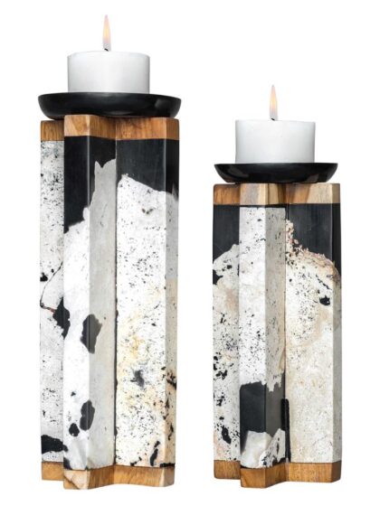 Uttermost Illini Stone Candleholders Set/2