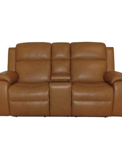 Ziggy Power Reclining Loveseat with Console, Power Headrest, Lumbar, Heat & Massage