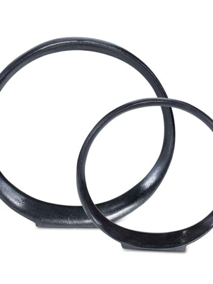 Uttermost Orbits Black Ring Sculptures Set/2
