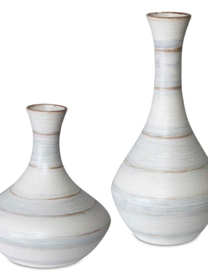 Uttermost Potter Fluted Striped Vases Set/2