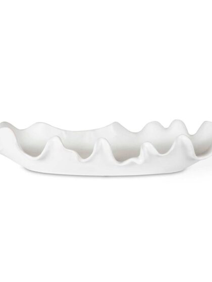 Uttermost Ruffled Feathers Modern White Bowl