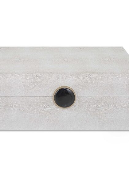 Uttermost Lalique White Shagreen Box