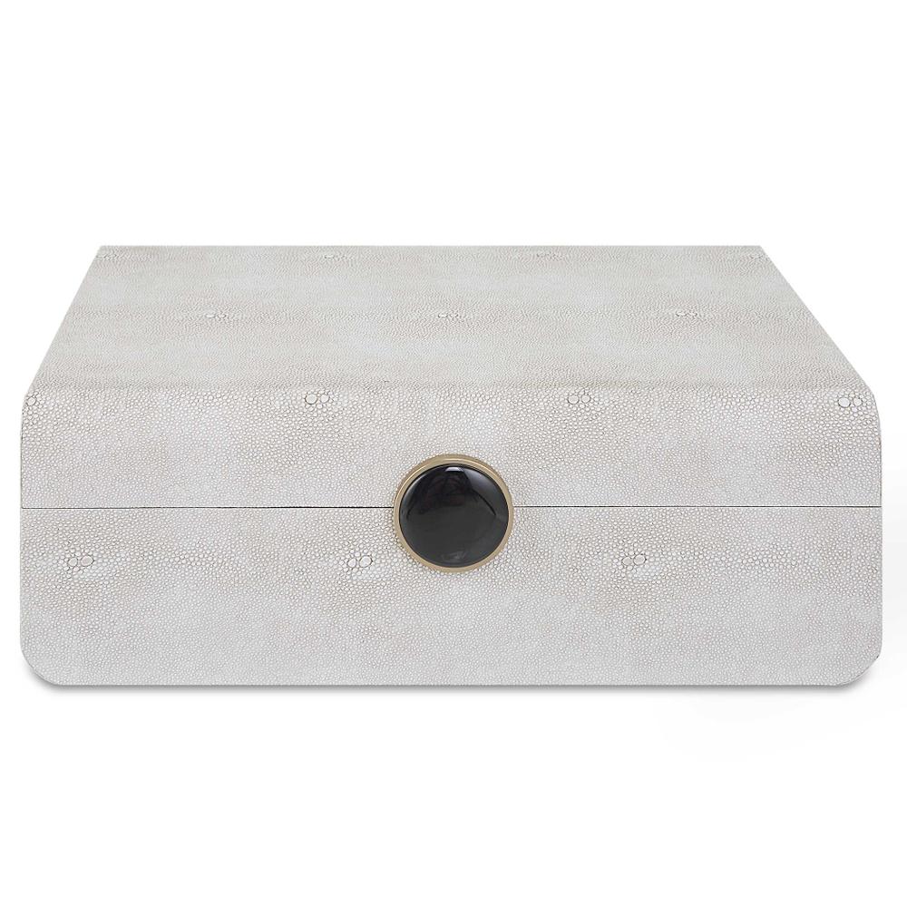 Uttermost Lalique White Shagreen Box