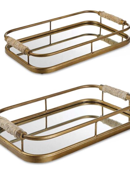 Uttermost Rosea Brushed Gold Trays Set/2