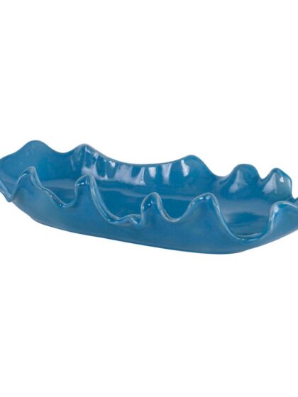 Uttermost Ruffled Feathers Blue Bowl