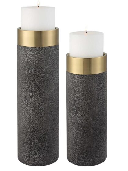 Uttermost Wessex Gray Candleholders Set/2