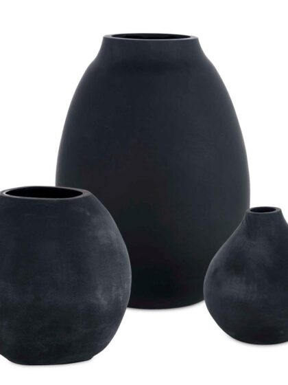 Uttermost Hearth Matte Black Vases Set/3