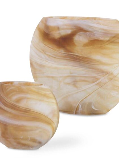 Uttermost Fusion Swirled Caramel & Ivory Vases Set/2