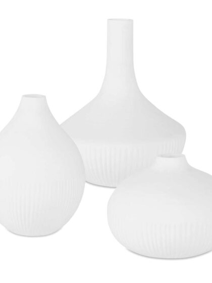 Uttermost Apothecary Satin White Vases Set/3