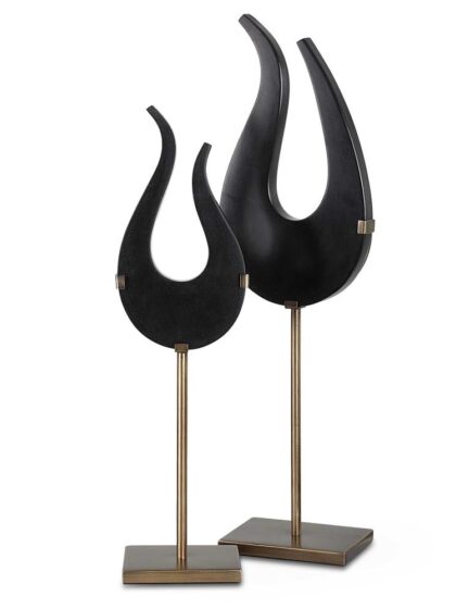Uttermost Black Flame Sculptures Set/2