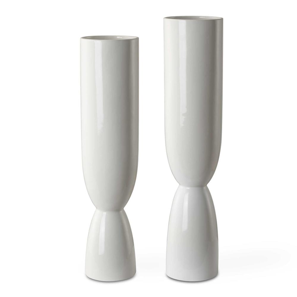 Uttermost Kimist White Vases Set/2