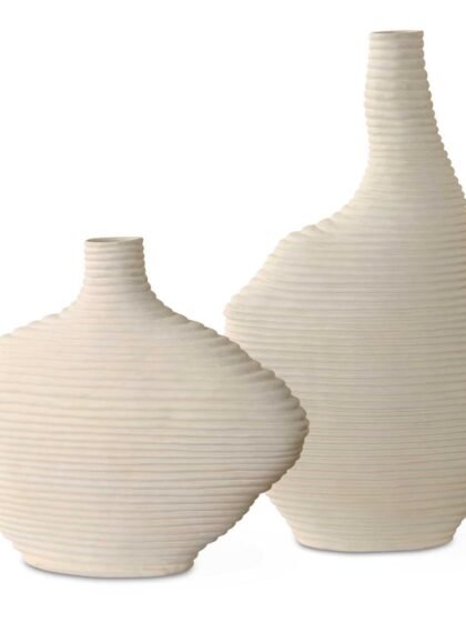 Uttermost Duostacked Matte White Vases Set/2