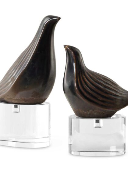 Uttermost Nesting Bird Gray Sculptures Set/2