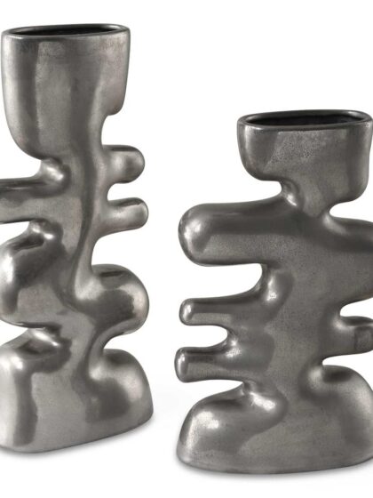 Uttermost Free Flowing Nickel Vases Set/2