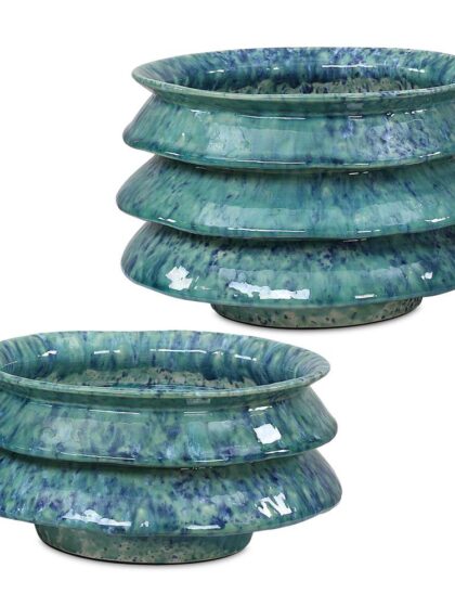 Uttermost ZigZag Blue Green Bowls Set/2