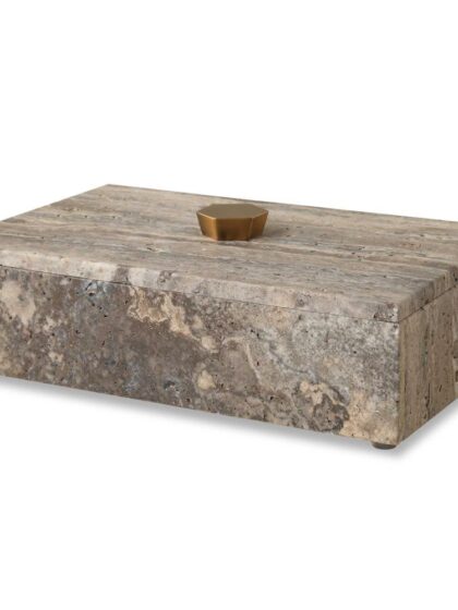 Uttermost Griseus Travertine Stone Box