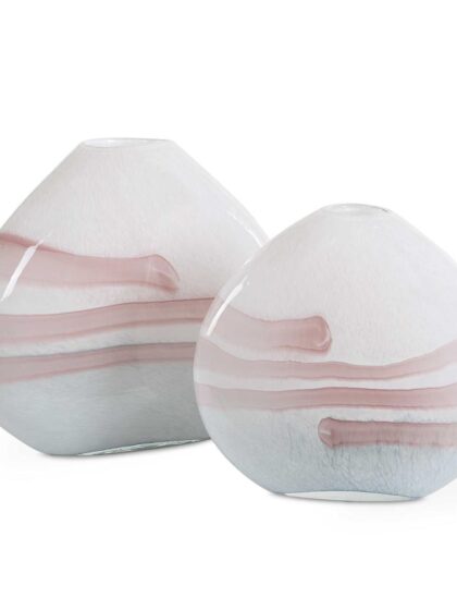 Uttermost Blush Swirl Glass Vases Set/2