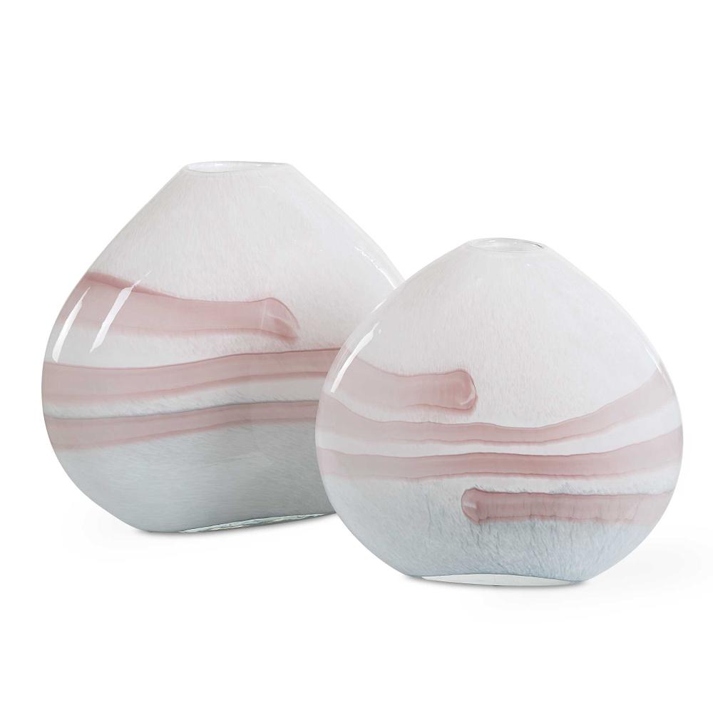 Uttermost Blush Swirl Glass Vases Set/2