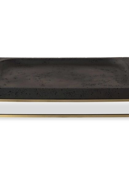 Uttermost Shadowstone Cast Black Tray