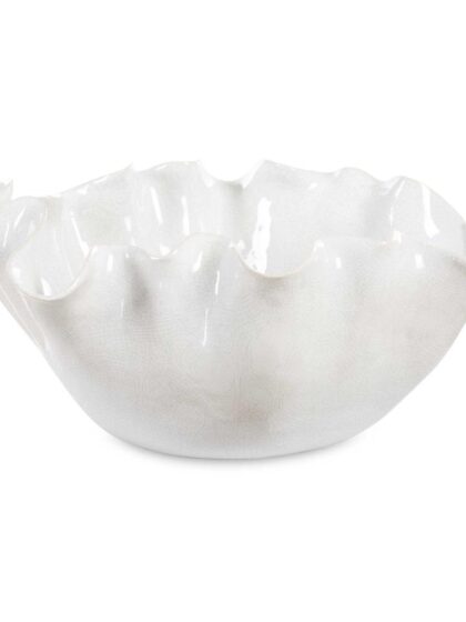 Uttermost Ruffle White Bloom Bowl