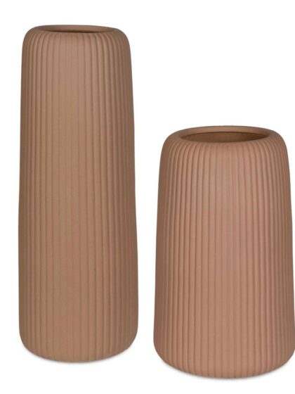 Uttermost Ridge Light Brown Vases Set/2