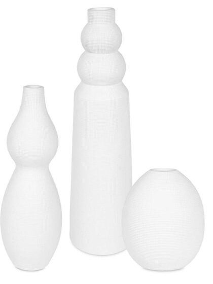Uttermost Forma White Ceramic Vases Set/3