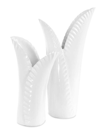 Uttermost Leafscape White Vases Set/2