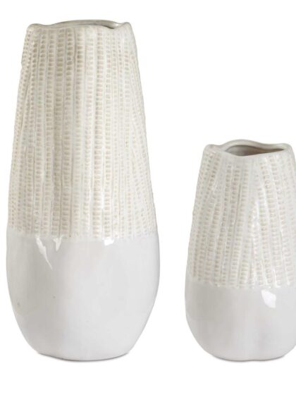 Uttermost Echo Ridge White Vases Set/2