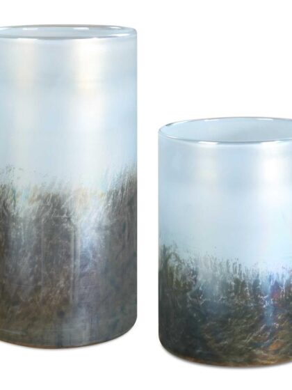 Uttermost Midnight Mist Cylindrical Vases Set/2