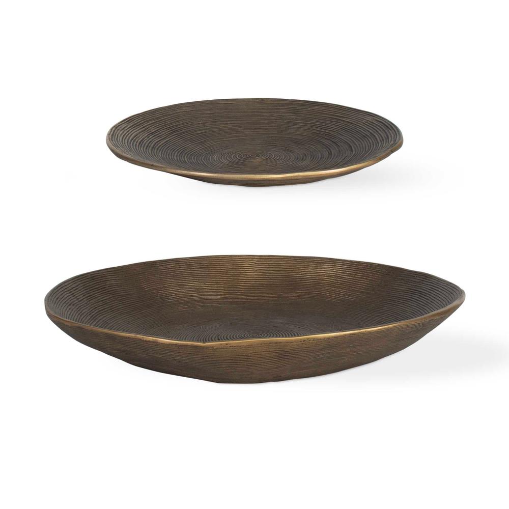 Uttermost Stratum Round Brass Bowls Set/2
