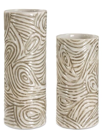Uttermost Timber Swirl Earth Tone Vases Set/2