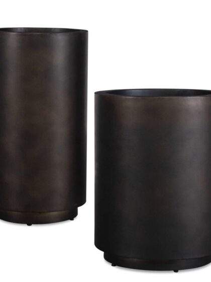 Uttermost Volcan Matte Bronze Outdoor Planters Set/2