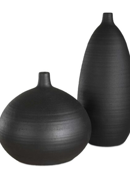 Uttermost Bower Black Vases Set/2